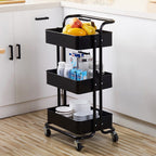3-Tier Metal Rolling Cart with Handle | Full House Lebanon
