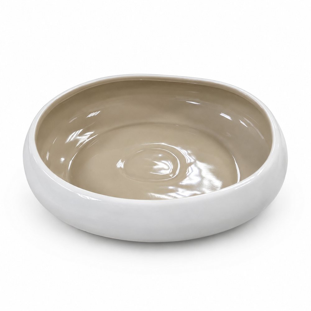 Two-Tone Porcelain Salad Serving Bowl