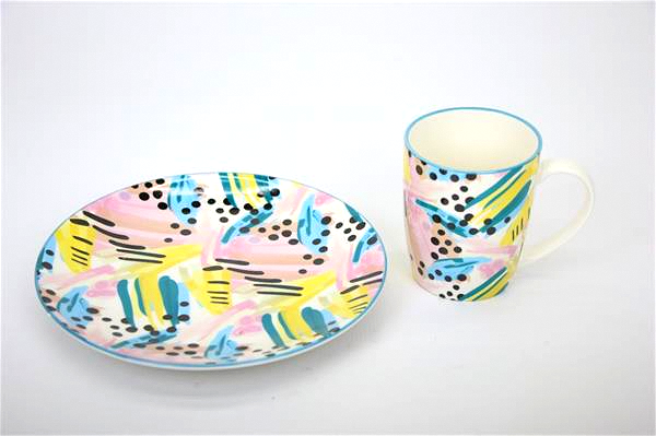 Patterned Porcelain Dessert plate & Mug - Dessert Plate | Full House Lebanon