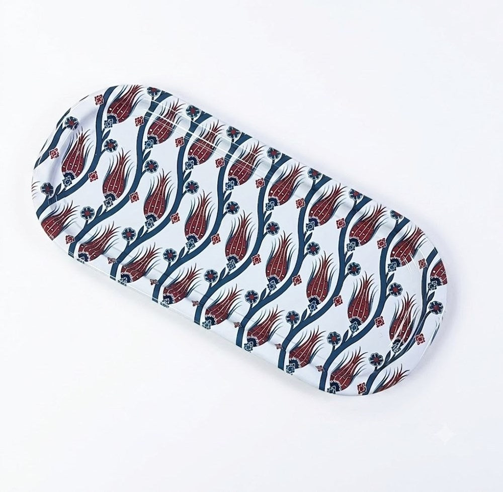 Oval Metal Printed Serving Tray
