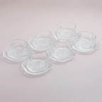 Glass Dessert Bowl & Saucer Set – 12 Pieces | Full House Lebanon