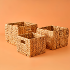 Square Handwoven Seagrass Storage Box Set (3 Pcs) | Full House Lebanon
