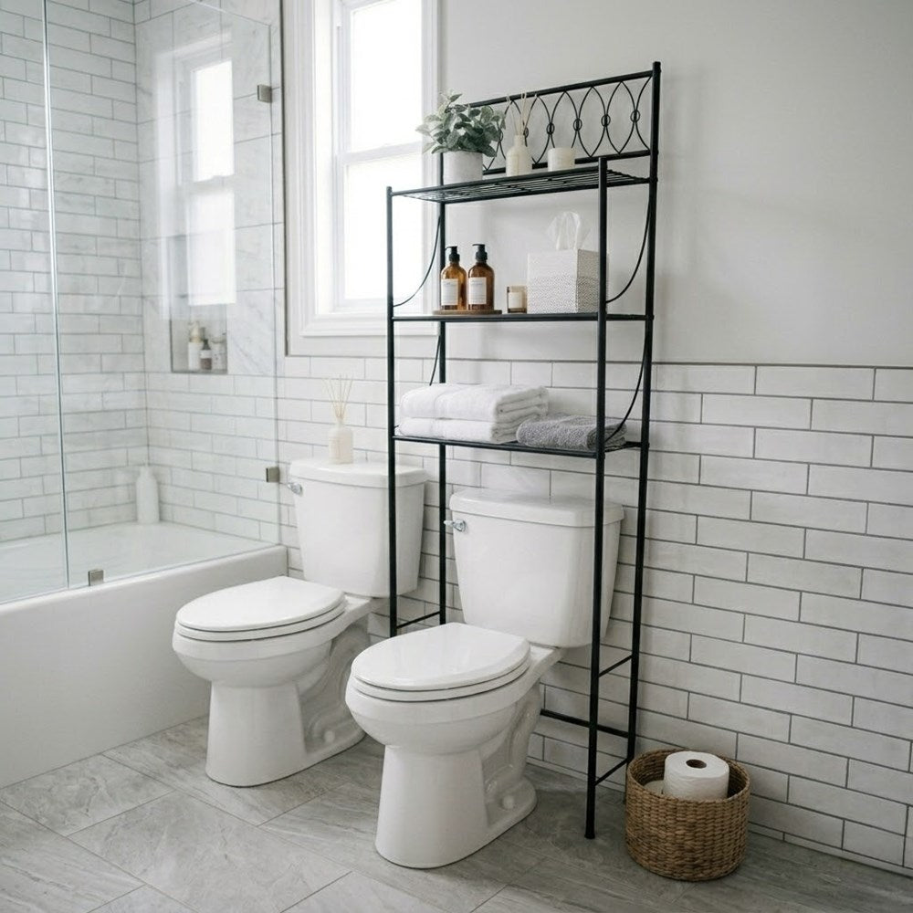 Matte Black  Free Standing Bath Storage Unit | Full House Lebanon