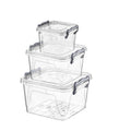 3-Piece Square Multi Storage Box Set – Transparent | Full House Lebanon