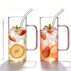 Reusable Glass Straw Set with Cleaning Brush (5 Pcs) | Full House Lebanon