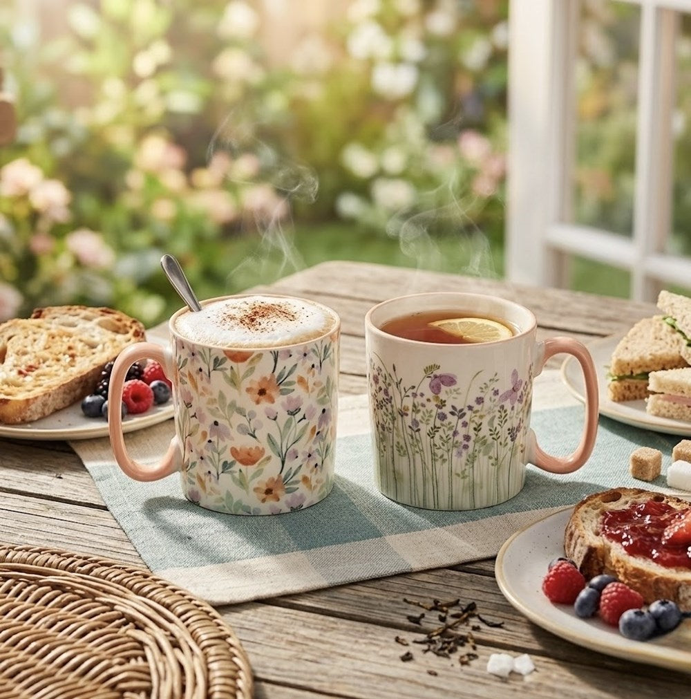 Cozy Floral Ceramic Mug | Full House Lebanon