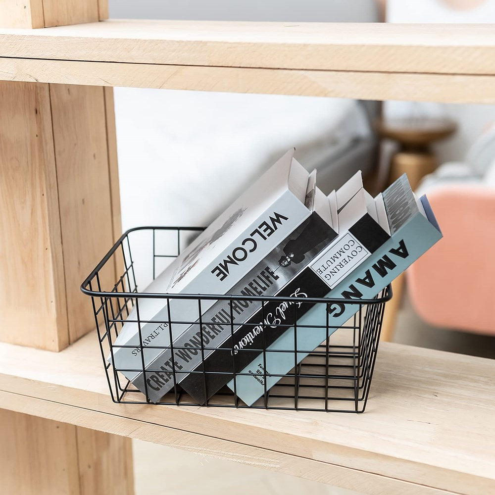 Black Metal Wire Storage Basket - Medium | Full House Lebanon