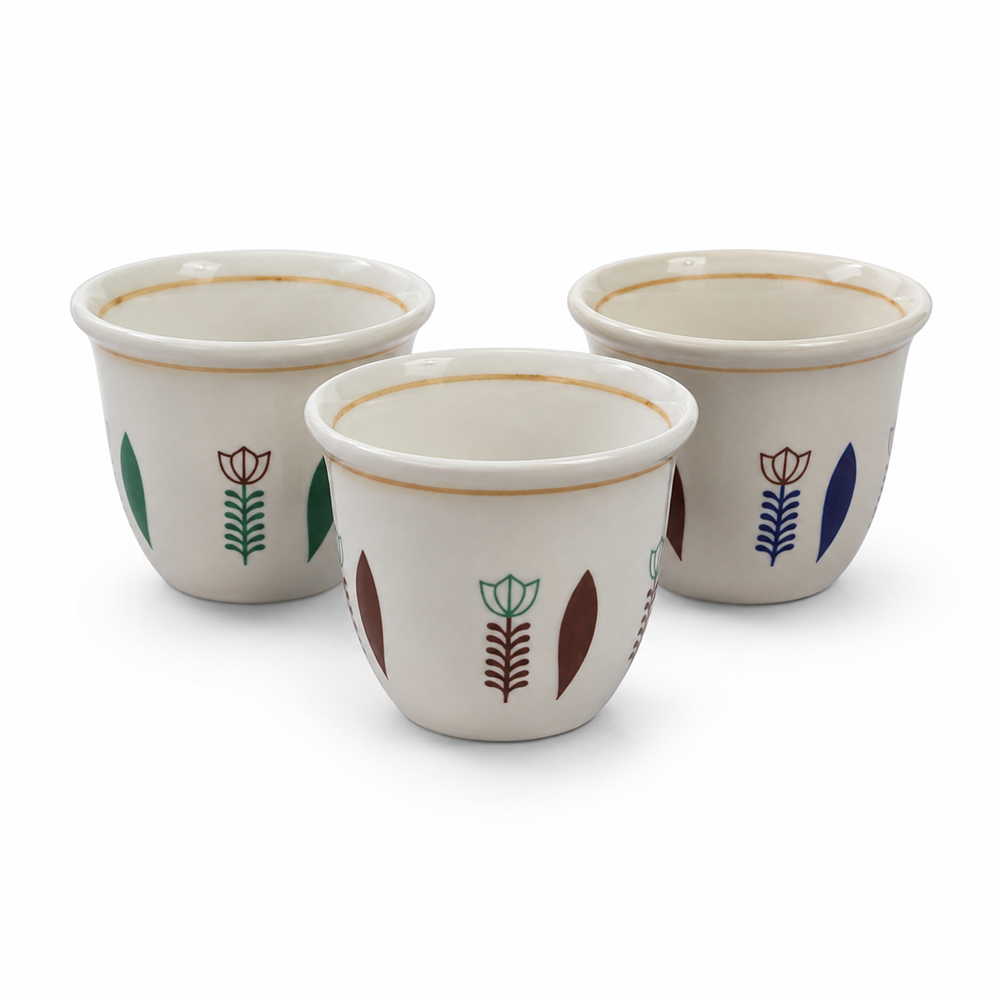 Traditional Ceramic Coffee Cups - Set Of 12 | Full House Lebanon
