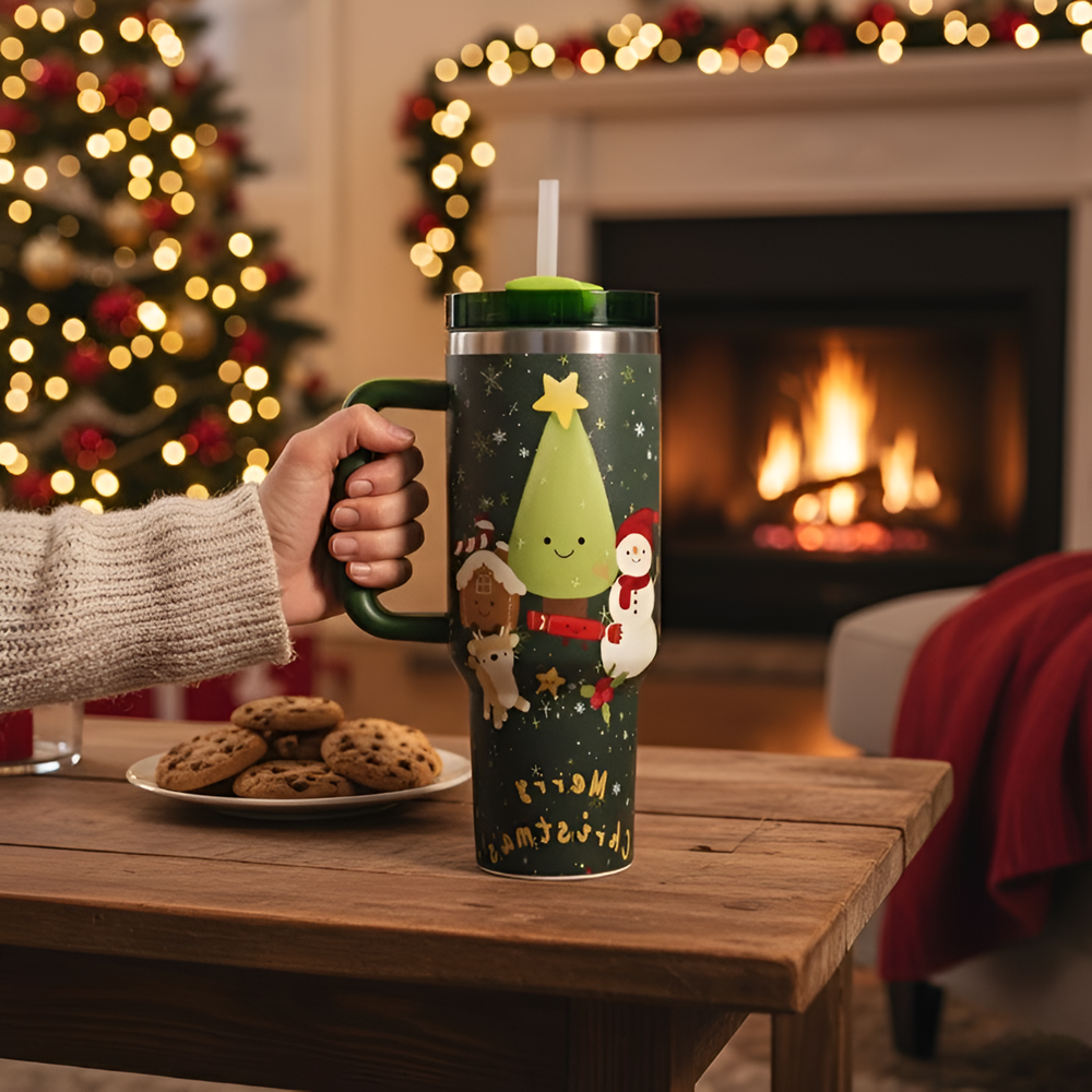 Christmas-Themed Insulated Tumbler - Red | Full House Lebanon