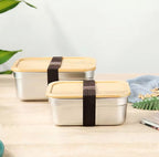 Stainless Steel Lunch Box with Bamboo Lid | Full House Lebanon