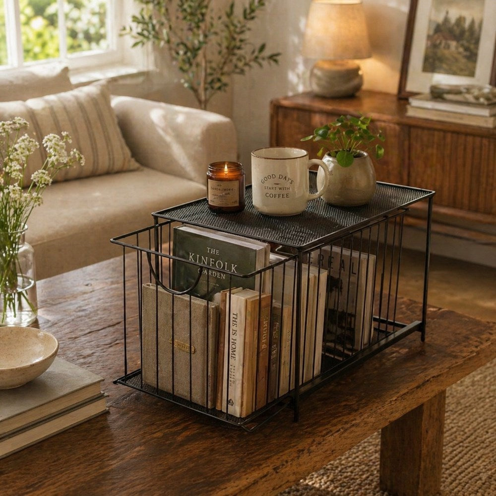 Black Wire Stackable Slide-out Storage Drawer | Full House Lebanon