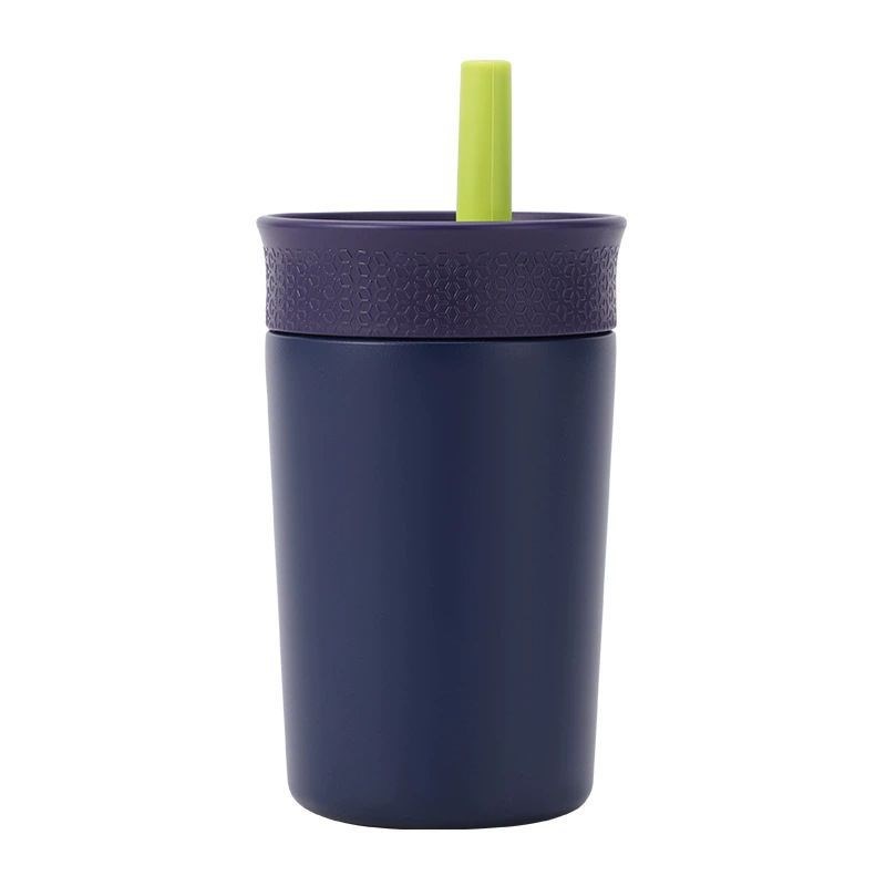 Reusable Insulated Tumbler with Silicone Straw