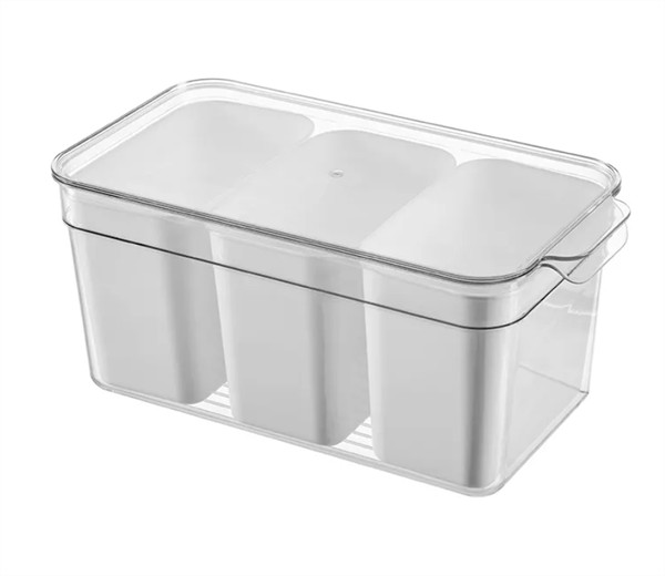 3-Compartments Acrylic Fridge Container | Full House Lebanon