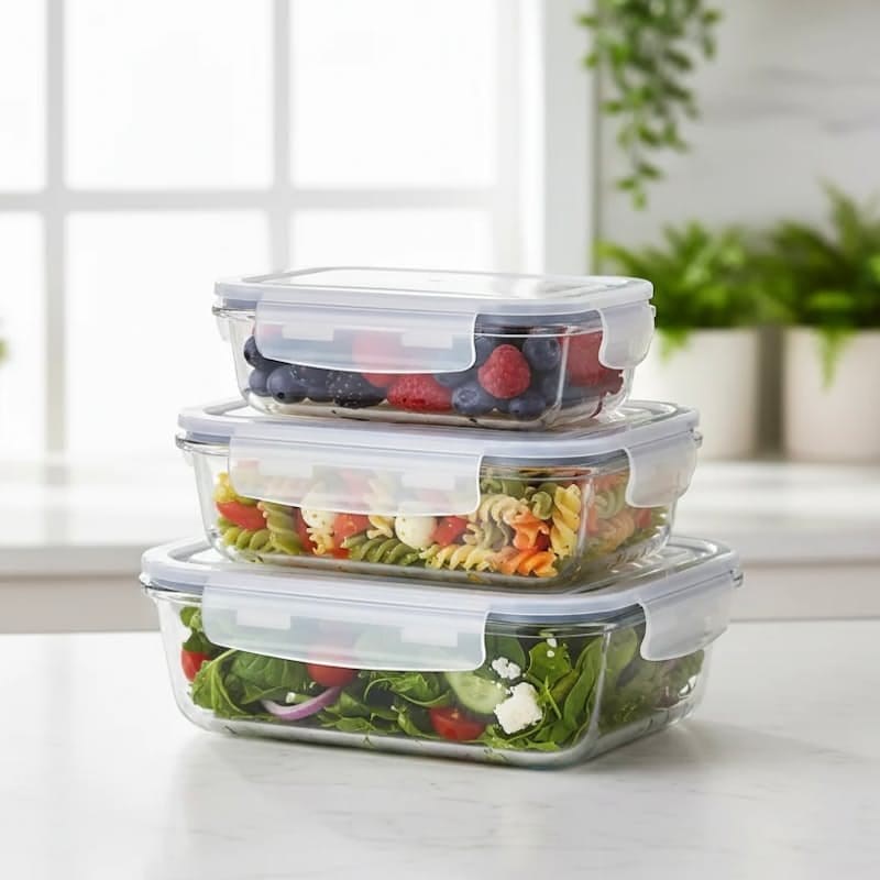 Dosthoff 3-Piece Borosilicate Glass Food Container Set | Full House Lebanon