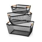 Wire Storage Basket with Wooden Handles | Full House Lebanon