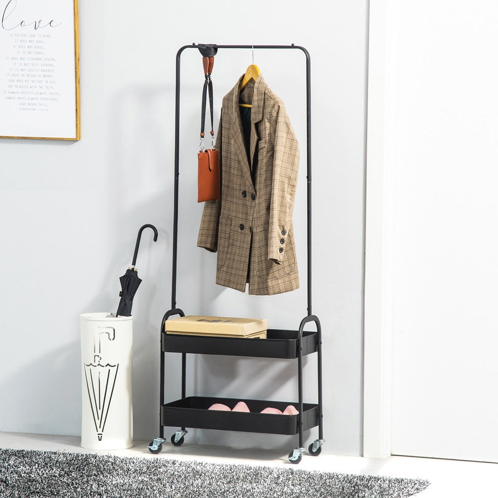 Rolling Clothes Rack with Storage Shelves | Full House Lebanon