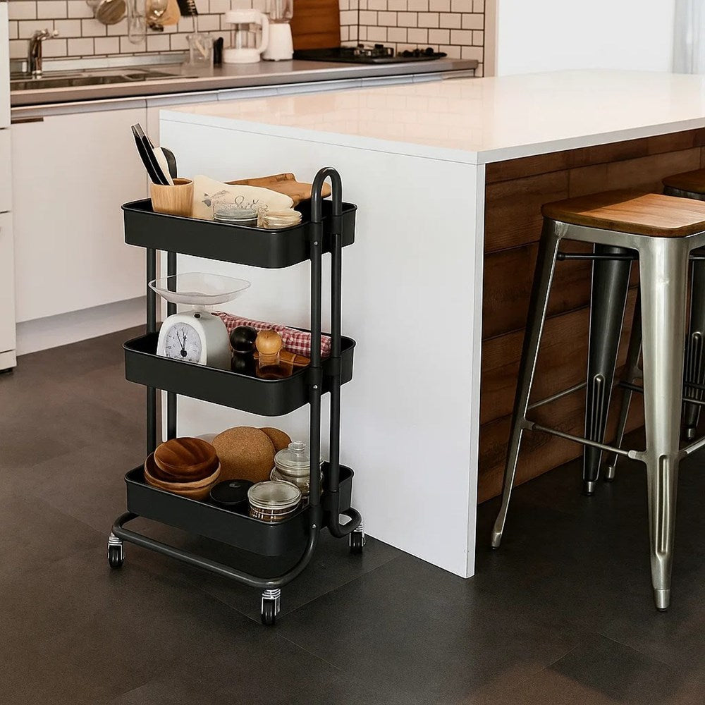 3-Tier Plastic Storage Trolley | Full House Lebanon
