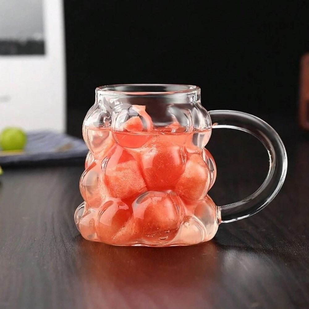 Bubbly Shaped Glass Cup | Full House Lebanon