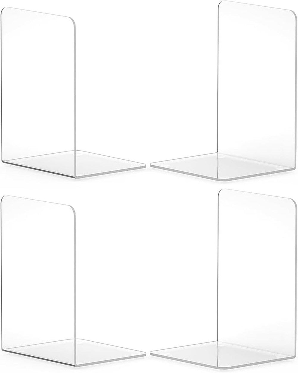Clear Acrylic Bookends Supports (2 Pcs) | Full House Lebanon