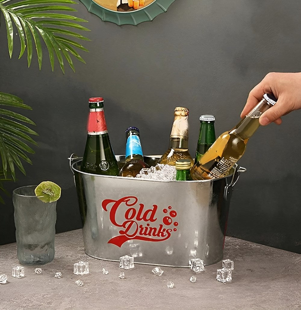 Oval Metal Ice Bucket - Beer | Full House Lebanon