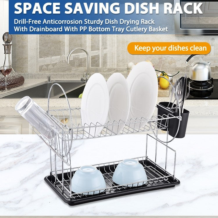 Chrome Platted 2 Tier Dish Rack | Full House Lebanon