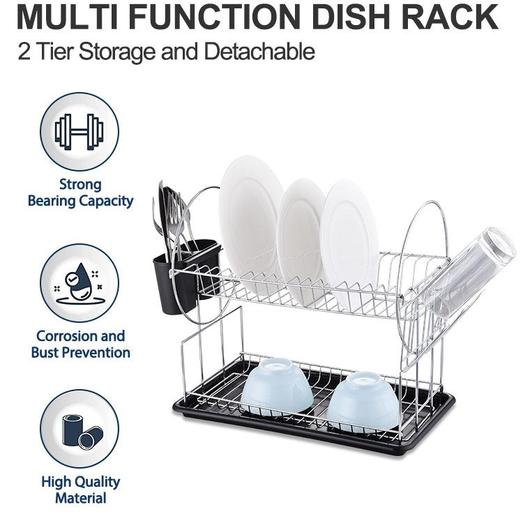 Chrome Platted 2 Tier Dish Rack | Full House Lebanon