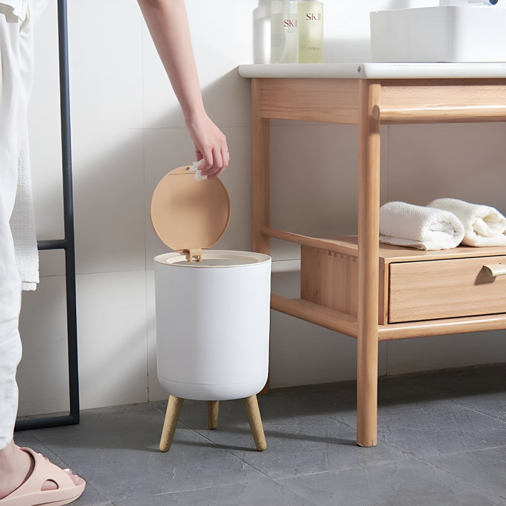 Push-to-Open Footed Waste Bin | Full House Lebanon