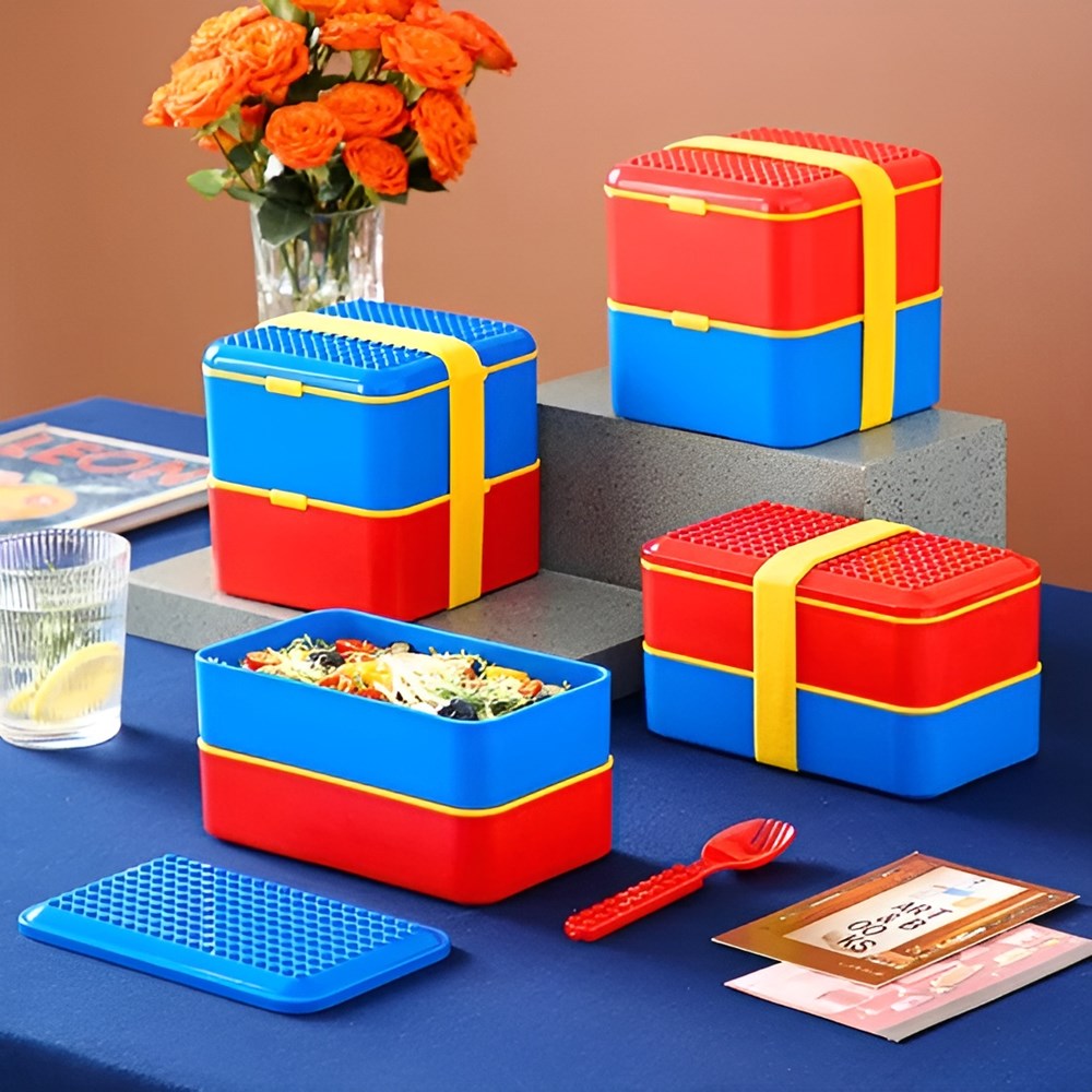 2-tiers Super Fun Lunch Boxes with a Spoon/Fork | Full House Lebanon