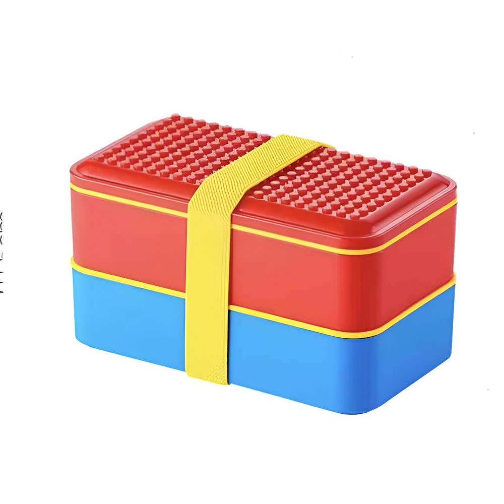 2-tiers Super Fun Lunch Boxes with a Spoon/Fork
