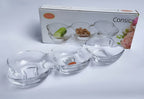 3-Compartments Glass Serving Bowl | Full House Lebanon