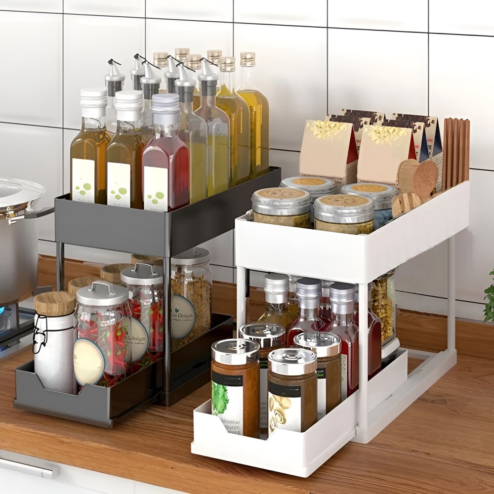 2-Tier Sliding Under Sink Organizer | Full House Lebanon