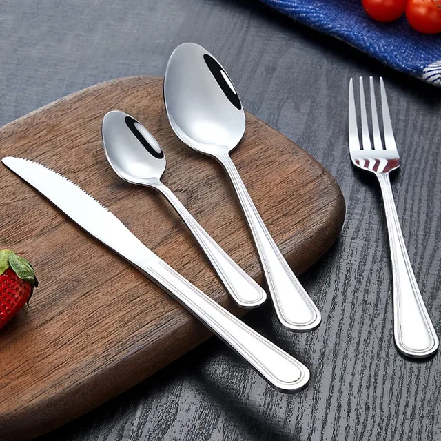 Stainless Steel Silver Cutlery Sets - Set of 6 dessert spoons | Full House Lebanon