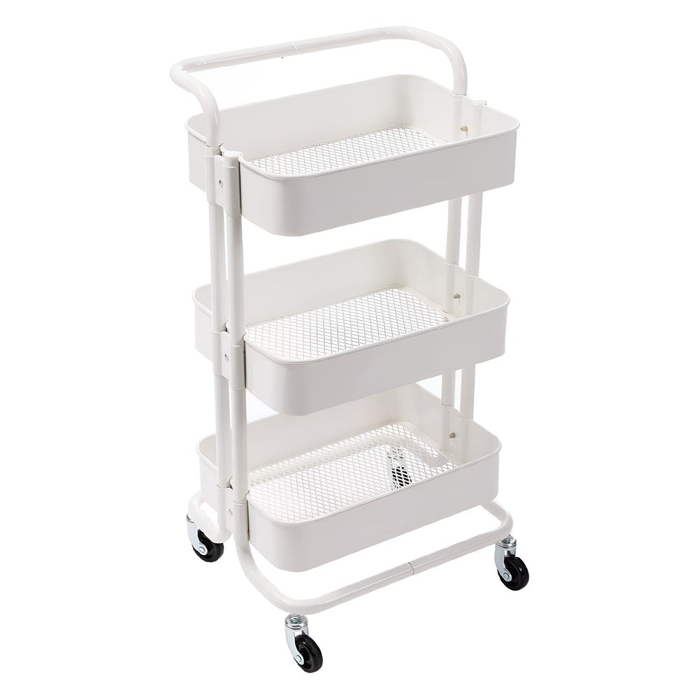 3-Tier Metal Rolling Cart with Handle | Full House Lebanon