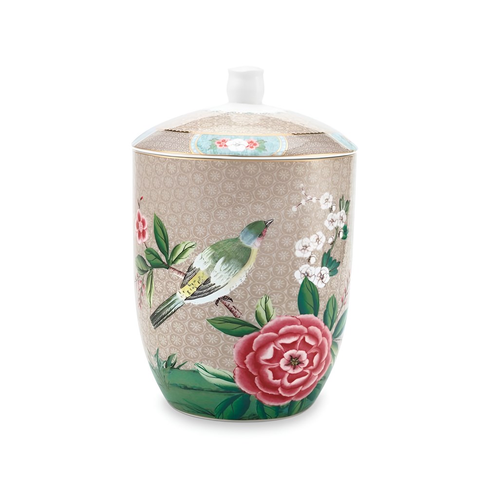 Pip Studio Blushing Birds Storage Jar Khaki | Full House Lebanon