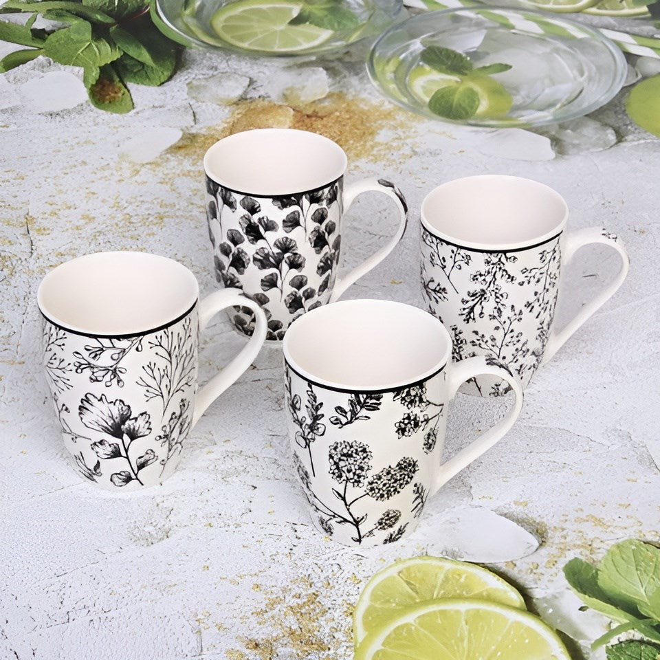 Black Flowers Mug - 4 | Full House Lebanon