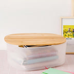 Transparent Oval Box with Bamboo Lid | Full House Lebanon