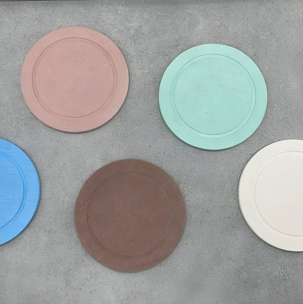 Diatomite Stone Large Coasters - White | Full House Lebanon