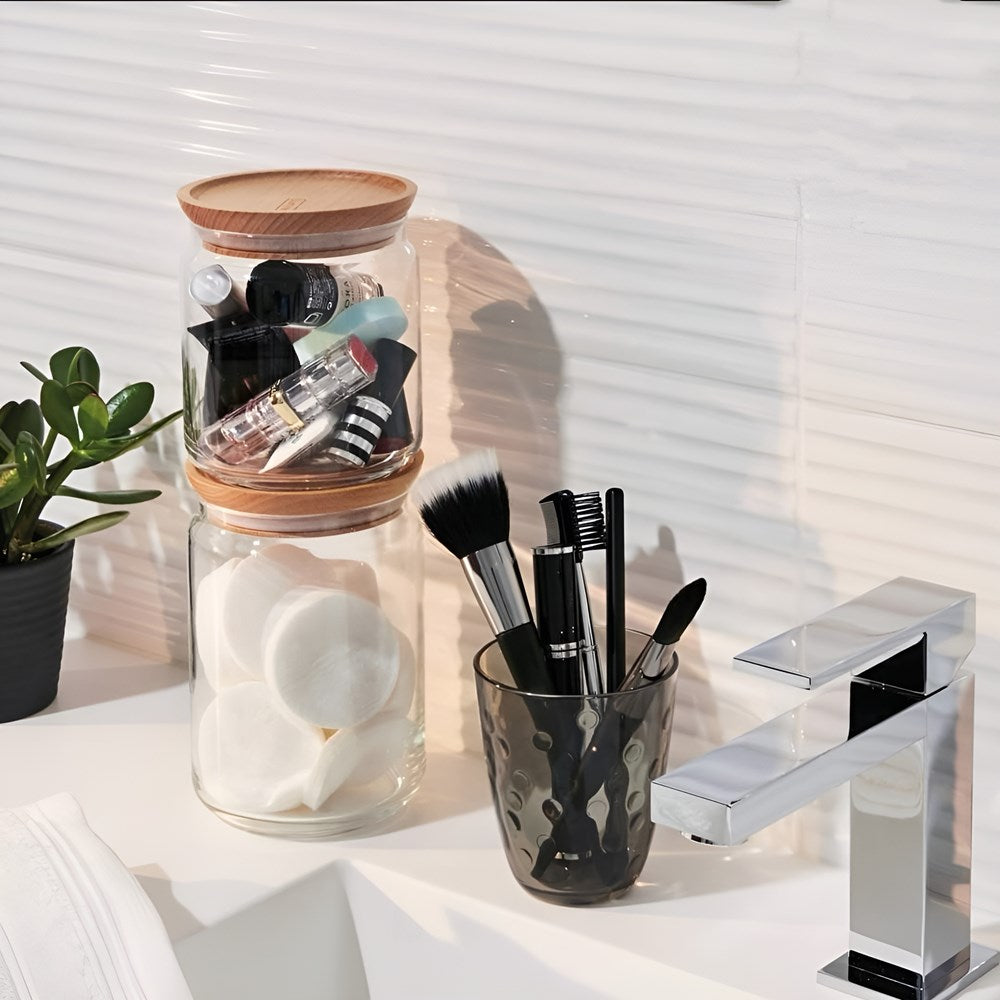 Luminarc Pure Glass Jar with Wooden Lid - 2 L | Full House Lebanon