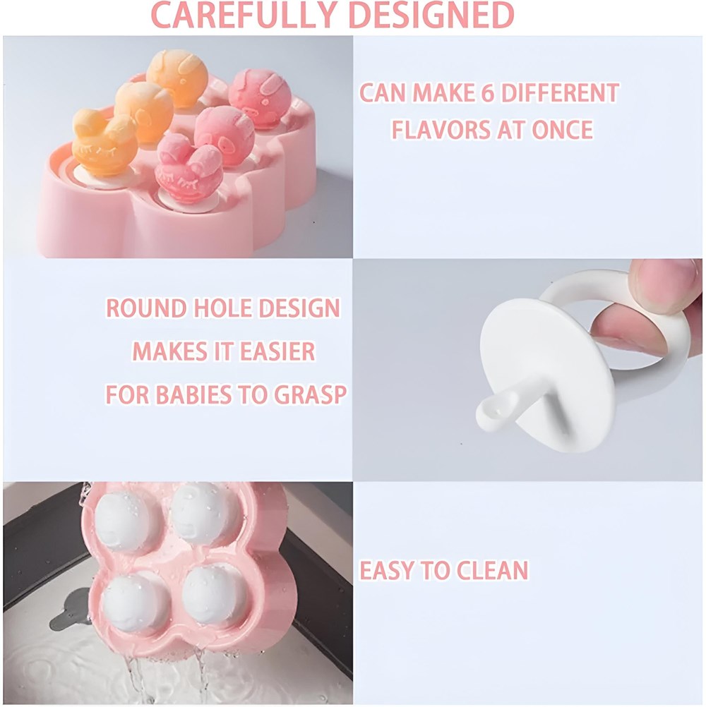 Silicone 6 Piglet Ice Pop Mold | Full House Lebanon
