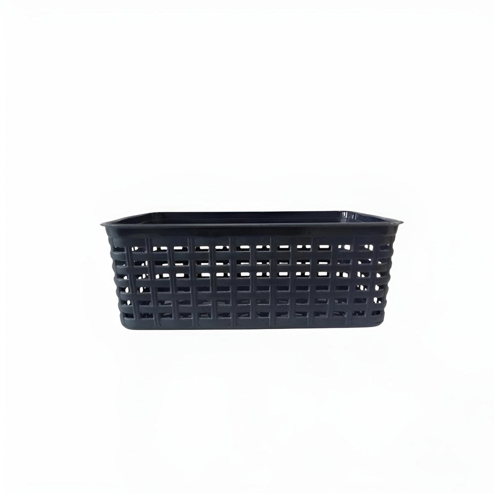 Plastic Rattan Storage Basket - Medium, Grey | Full House Lebanon
