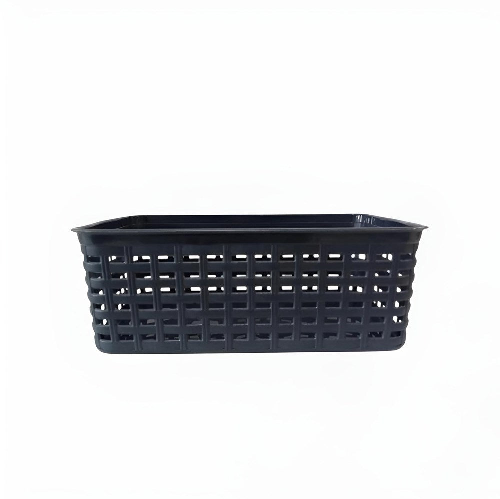 Plastic Rattan Storage Basket - Medium, Dark Grey | Full House Lebanon