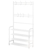 4-Tier Coat & Shoe Shelf Rack - Black | Full House Lebanon