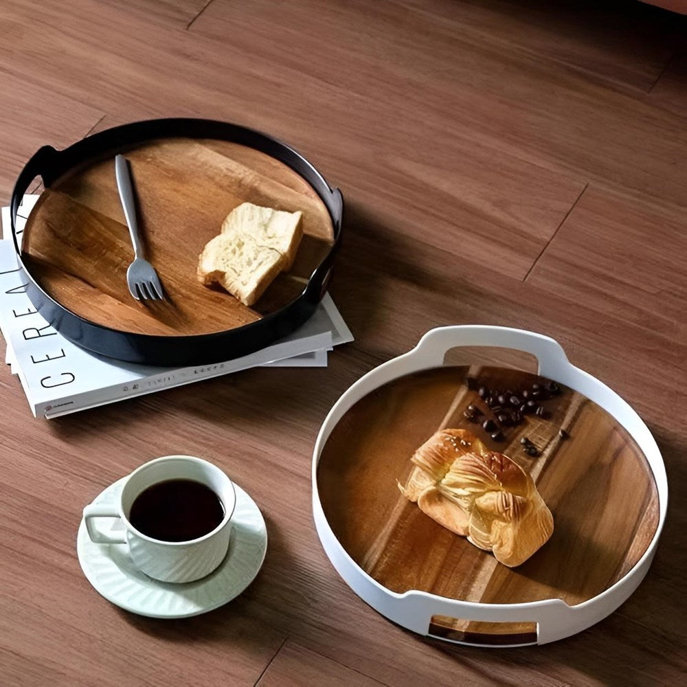 Bamboo Serving Tray - Large, White | Full House Lebanon