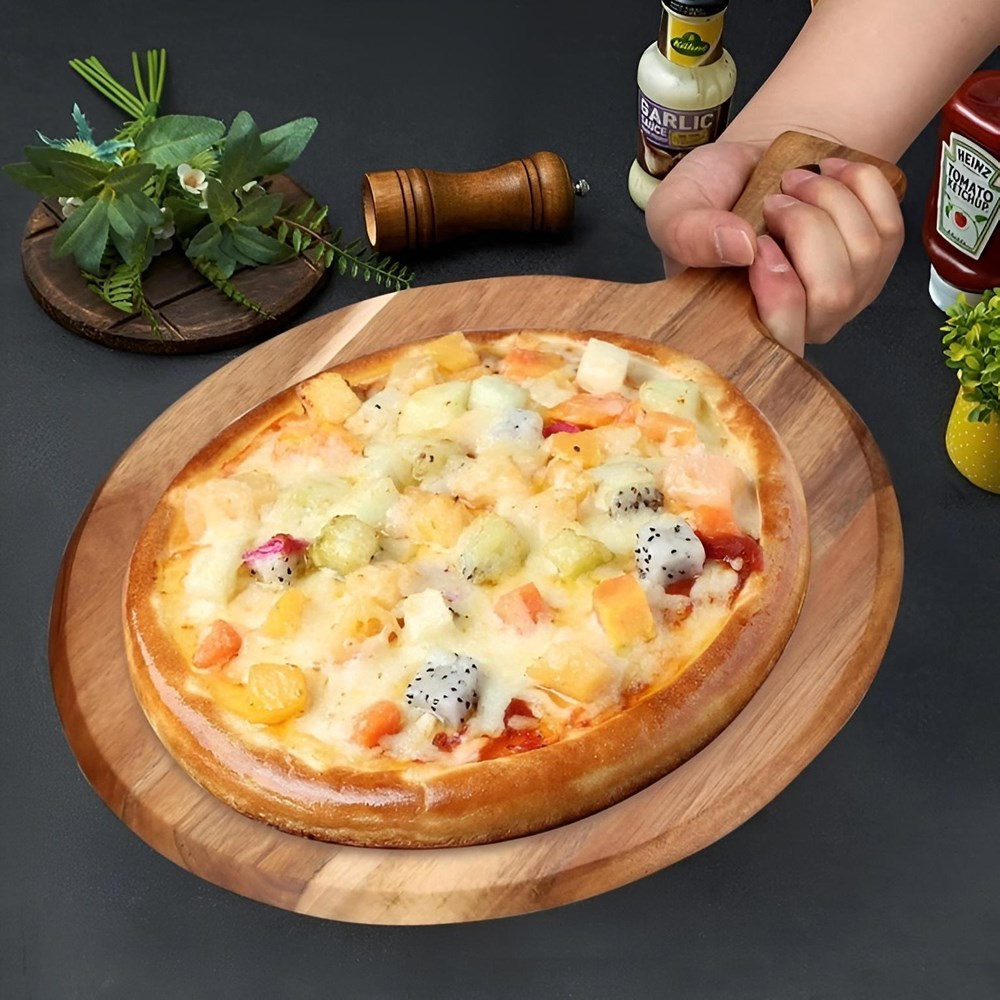 Premium Acacia Wood Round Serving Board | Full House Lebanon