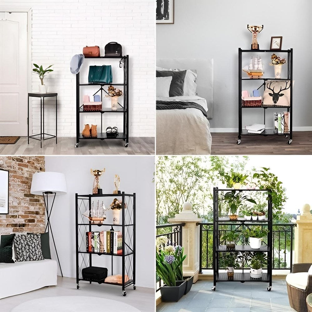 Foldable Multi-purpose Metal Shelving Units with Wheels | Full House Lebanon