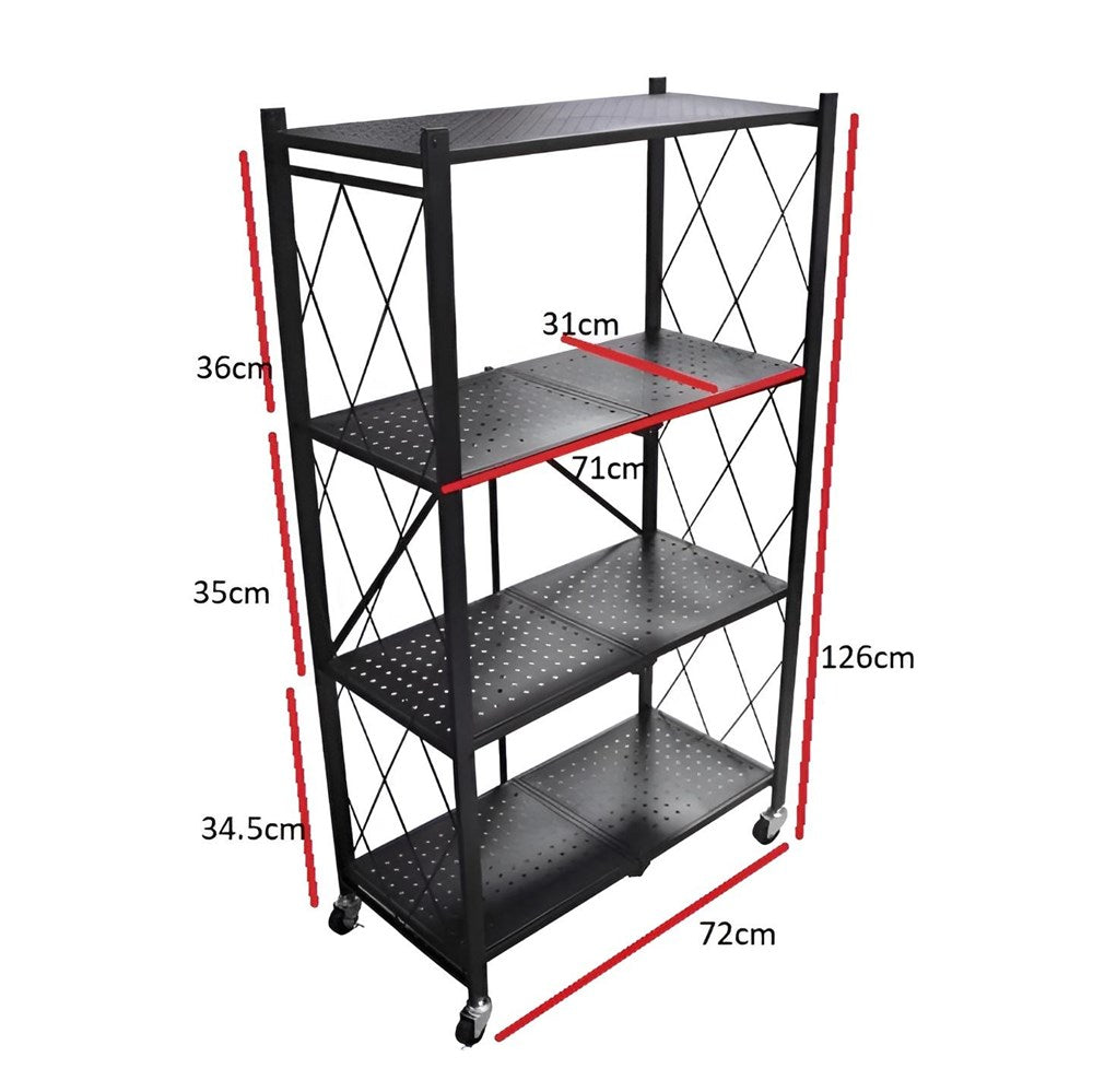 Foldable Multi-purpose Metal Shelving Units with Wheels | Full House Lebanon