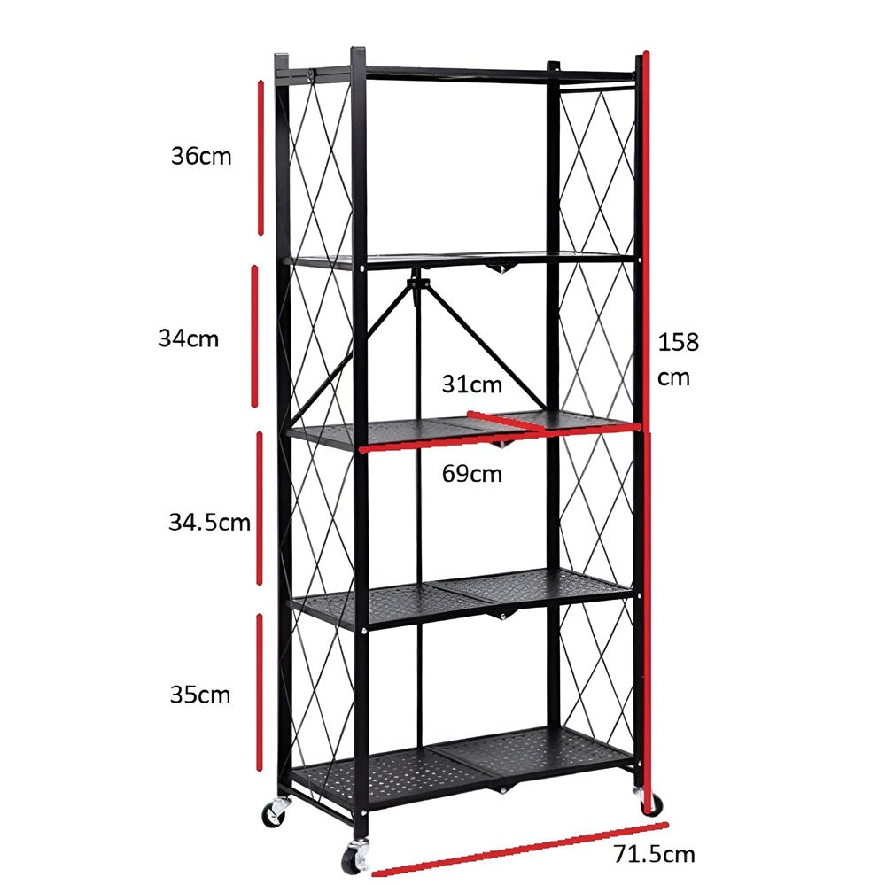 Foldable Multi-purpose Metal Shelving Units with Wheels | Full House Lebanon
