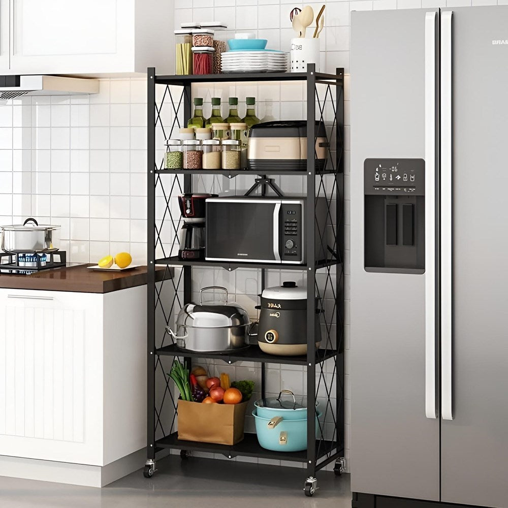 Foldable Multi-purpose Metal Shelving Units with Wheels | Full House Lebanon