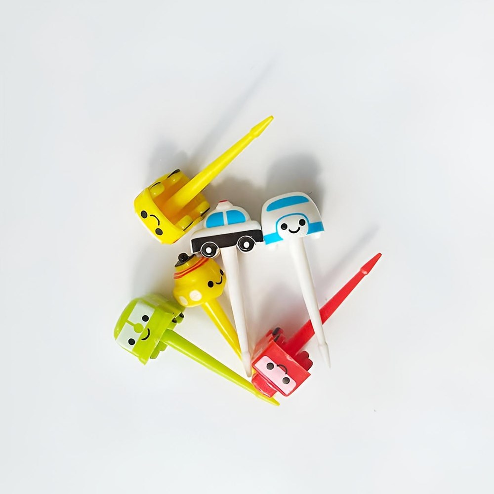 Transport Vehicle Food Picks Set (6 Pcs) | Full House Lebanon