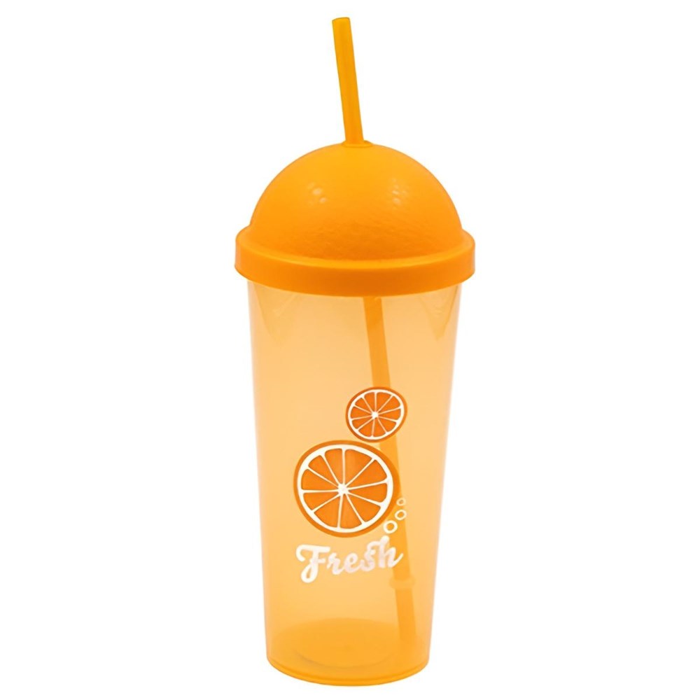Fresh Lime/Orange Cup with Straw | Full House Lebanon